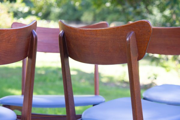 Vintage Danish Teak Dining Chairs 1960s, Set of 6-WIX-1409249