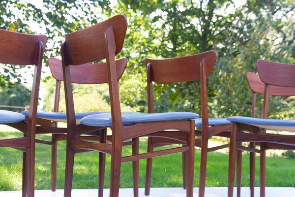 Vintage Danish Teak Dining Chairs 1960s, Set of 6-WIX-1409249