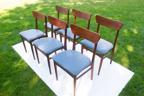 Vintage Danish Teak Dining Chairs 1960s, Set of 6-WIX-1409249