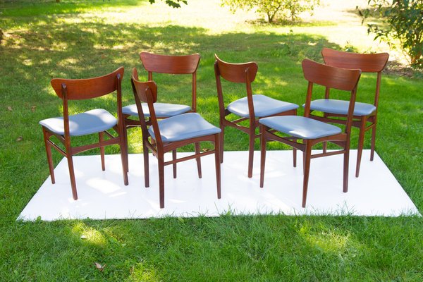 Vintage Danish Teak Dining Chairs 1960s, Set of 6-WIX-1409249