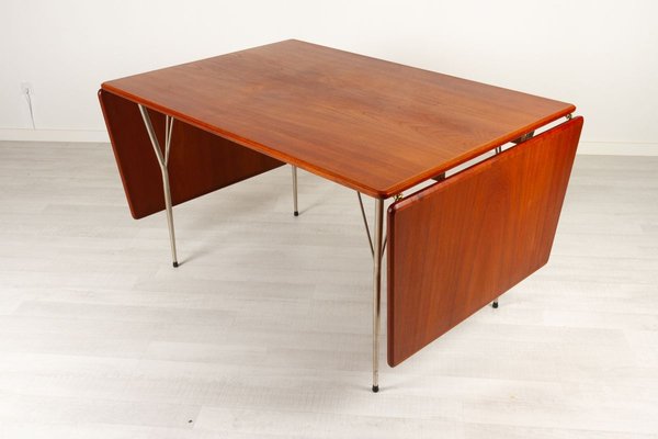 Vintage Danish Teak Drop Leaf Dining Table, 1950s-WIX-967393