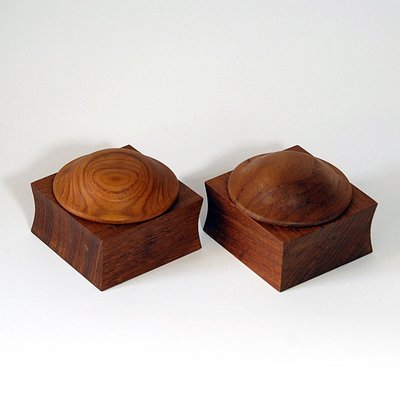 Vintage Danish Teak Lidded Boxes, 1960s, Set of 2-GIW-1364551