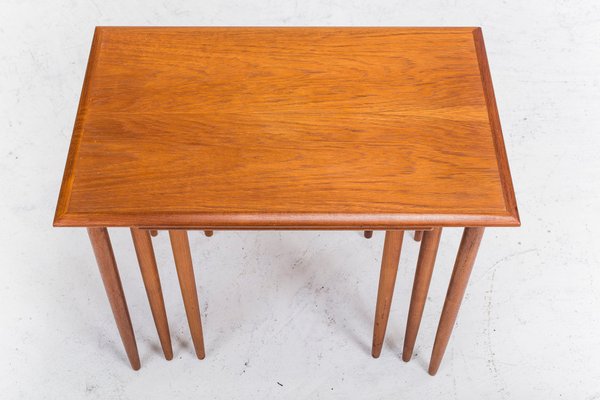 Vintage Danish Teak Nesting Tables, 1960s, Set of 3-ZZH-567352