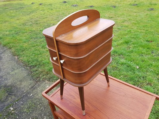 Vintage Danish Teak Sewing Box Cabinet-YFS-1154061