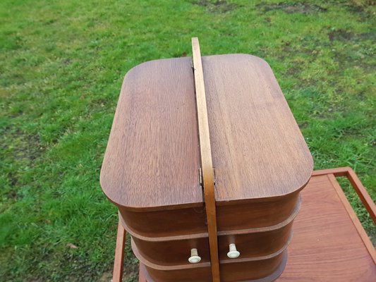 Vintage Danish Teak Sewing Box Cabinet-YFS-1154061