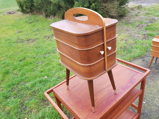 Vintage Danish Teak Sewing Box Cabinet-YFS-1154061