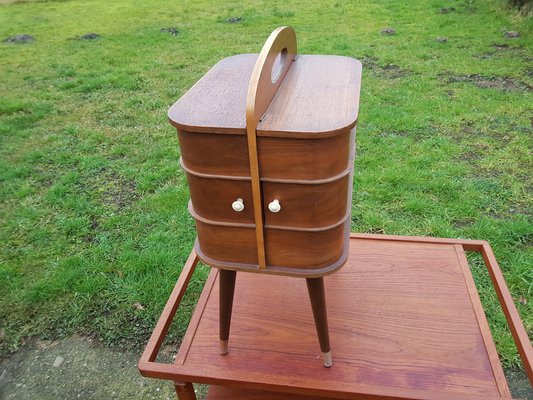 Vintage Danish Teak Sewing Box Cabinet-YFS-1154061