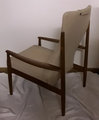 Vintage Danish Teak & Wool Armchair, 1970s-HOI-780689