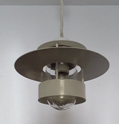 Vintage Danish White Lacquered Metal Ceiling Lamp by Louis Poulsen, 1970s-HOI-1215757