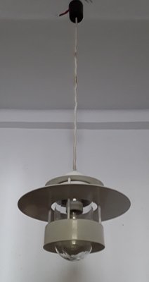 Vintage Danish White Lacquered Metal Ceiling Lamp by Louis Poulsen, 1970s-HOI-1215757