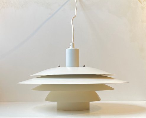 Vintage Danish White Tiered Pendant Lamp from Design Light, 1980s-LCR-2032465