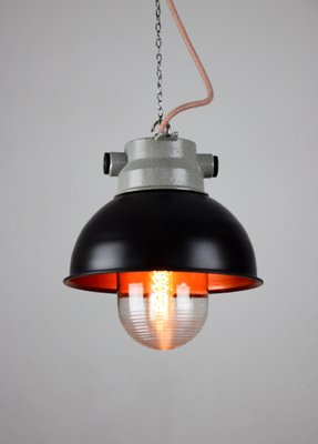 Vintage Dark Blueberry Small Industrial Pendant Lamp from TEP-HGJ-739246