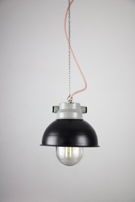 Vintage Dark Blueberry Small Industrial Pendant Lamp from TEP-HGJ-739246