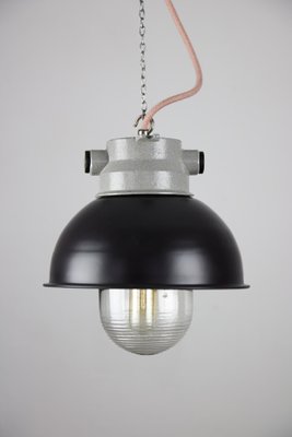 Vintage Dark Blueberry Small Industrial Pendant Lamp from TEP-HGJ-739246