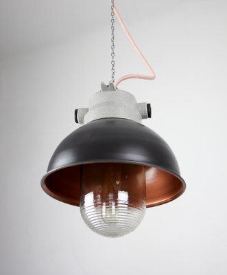 Vintage Dark Blueberry Small Industrial Pendant Lamp from TEP-HGJ-739246