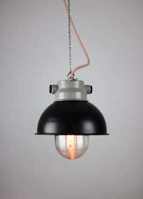 Vintage Dark Blueberry Small Industrial Pendant Lamp from TEP-HGJ-739246