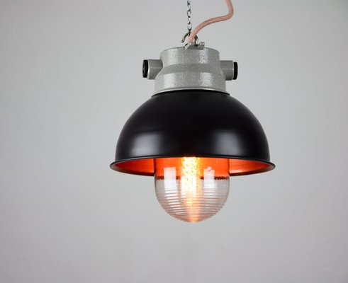 Vintage Dark Blueberry Small Industrial Pendant Lamp from TEP-HGJ-739246