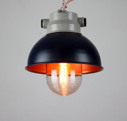 Vintage Dark Purple Small Industrial Pendant Lamp from TEP-HGJ-739247