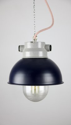 Vintage Dark Purple Small Industrial Pendant Lamp from TEP-HGJ-739247