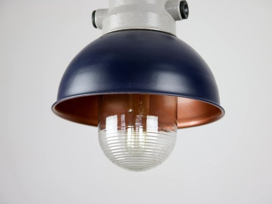 Vintage Dark Purple Small Industrial Pendant Lamp from TEP-HGJ-739247