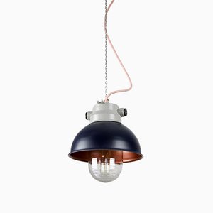 Vintage Dark Purple Small Industrial Pendant Lamp from TEP-HGJ-739247