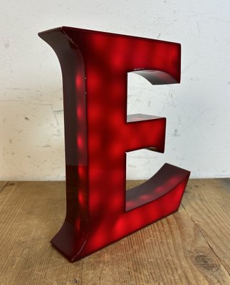 Vintage Dark Red Illuminated Letter E, 1980s-CGF-1747338