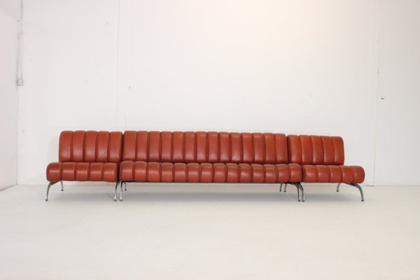 Vintage Daybed and Chairs in Leather, Set of 3-VGV-2023532