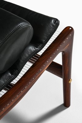 Vintage Daybed in Rosewood with Nylon Strings and Black Leather by Helge Vestergaard Jensen, 1960s-SC-2027260