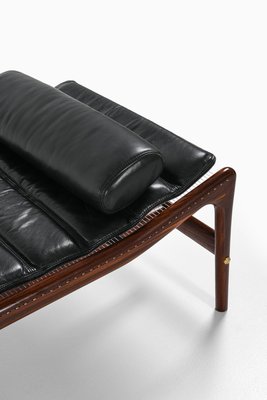 Vintage Daybed in Rosewood with Nylon Strings and Black Leather by Helge Vestergaard Jensen, 1960s-SC-2027260