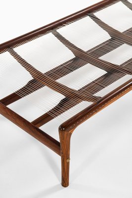 Vintage Daybed in Rosewood with Nylon Strings and Black Leather by Helge Vestergaard Jensen, 1960s-SC-2027260