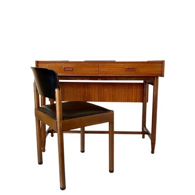 Vintage Desk in Wood and Teak, Italy, 1960s, Set of 2-TOI-2041049