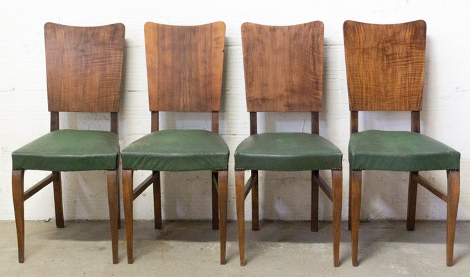 Vintage Dining Chairs, France, 1950s, Set of 4-RIU-947772