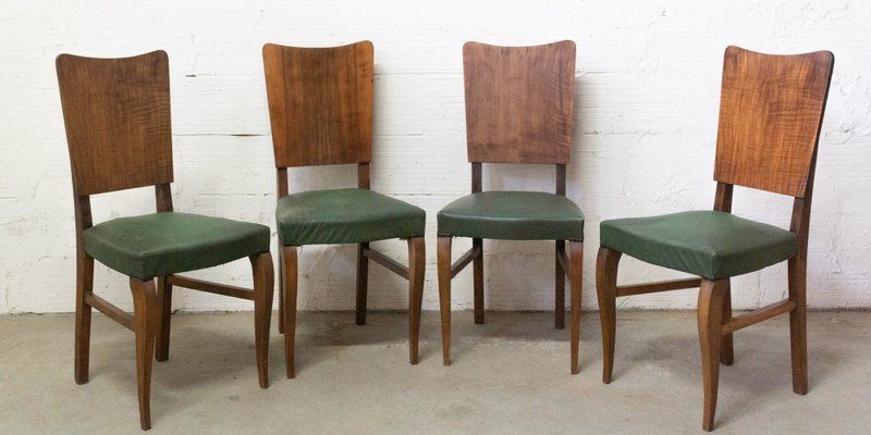 Vintage Dining Chairs, France, 1950s, Set of 4-RIU-947772