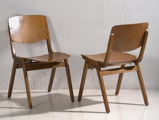 Vintage Dining Chairs from Thonet, 1950, Set of 4-ZNJ-2035289