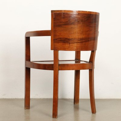 Vintage Dining Chairs in Burl Veneer, Italy, 1940s, Set of 4-VMM-1821411