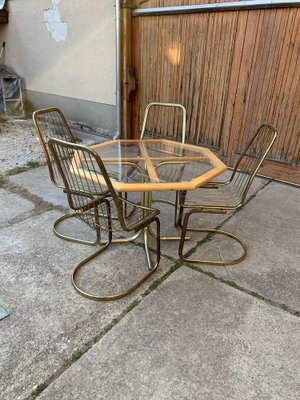 Vintage Dining Table and Chairs by Gastone Rinaldi, Set of 5-OXJ-1238823