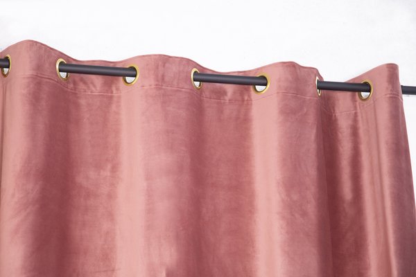 Vintage Domus Italian Curtain in Pink Velvet, Set of 2-RCE-1179194