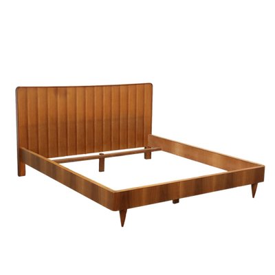 Vintage Double Bed in Walnut Veneer, Italy, 1960s-VMM-2044017