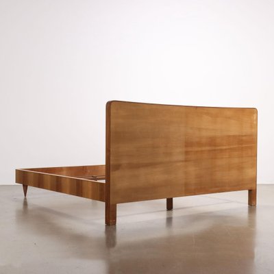 Vintage Double Bed in Walnut Veneer, Italy, 1960s-VMM-2044017