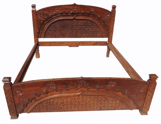 Vintage Double Bed, Swat-Tal, Pakistan, 1950s-UZN-1389749