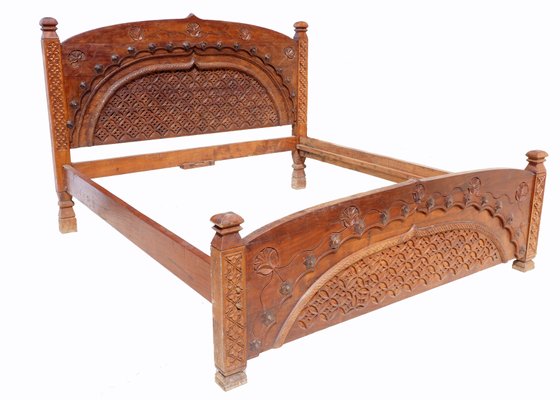 Vintage Double Bed, Swat-Tal, Pakistan, 1950s-UZN-1389749