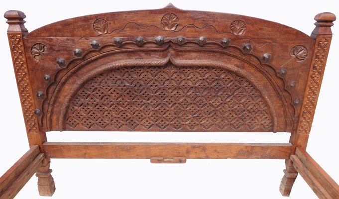 Vintage Double Bed, Swat-Tal, Pakistan, 1950s-UZN-1389749