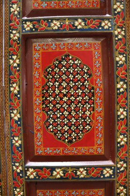 Vintage Double-Sided Hand Painted Room Divider in Teak, 1980s-UZN-1453133