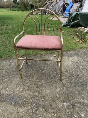 Vintage Dressing Stool in Brass, 1950s-OXJ-1792906