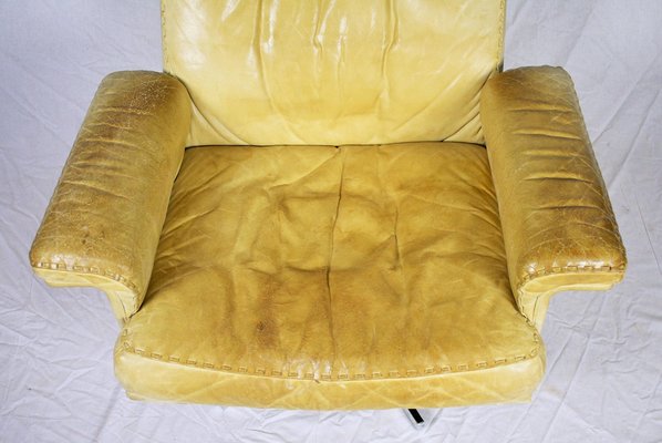 Vintage DS 35 Leather Swivel Armchair from de Sede, Switzerland, 1969-TZ-899272