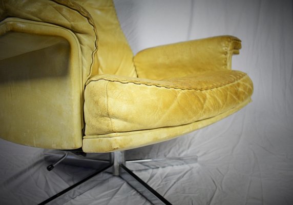 Vintage DS 35 Leather Swivel Armchair from de Sede, Switzerland, 1969-TZ-899272