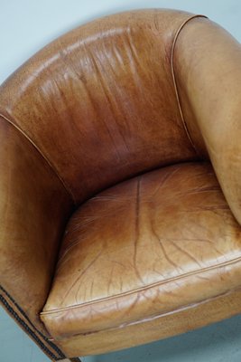 Vintage Dutch Cognac Leather Club Chair-XO-1748816