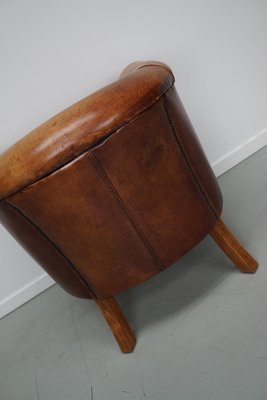 Vintage Dutch Cognac Leather Club Chair-XO-1748816