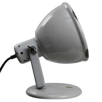 Vintage Dutch Gray Enamel Desk Table Lamp from Philips-BLS-1156055