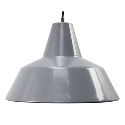 Vintage Dutch Industrial Grey Enamel Hanging Lamp from Philips-BLS-1138288